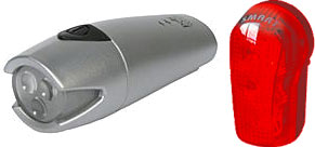  Smart Polaris 3 White LED Front Light with 307R Rear LED (inc Batt)